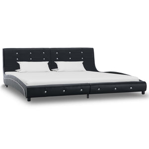 Letto con Materasso Memory Foam Nero in Similpelle 180x200 cm 277563