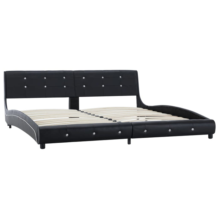 Letto con Materasso Memory Foam Nero in Similpelle 180x200 cm 277563