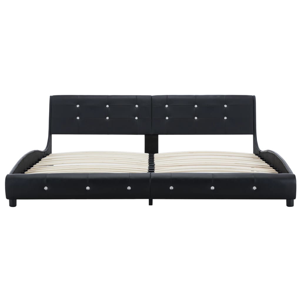 Letto con Materasso Memory Foam Nero in Similpelle 180x200 cm 277563