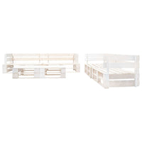 Set Divani da Giardino su Pallet 6 pz in Legno Bianco 277403