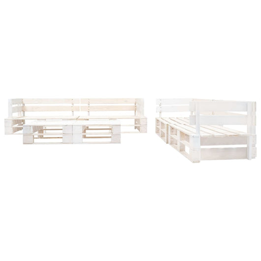 Set Divani da Giardino su Pallet 6 pz in Legno Bianco 277403