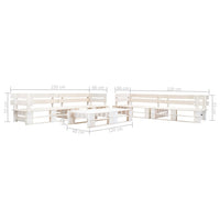 Set Divani da Giardino su Pallet 6 pz in Legno Bianco 277403