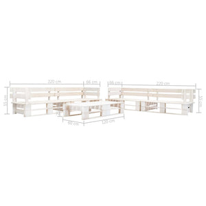 Set Divani da Giardino su Pallet 6 pz in Legno Bianco 277403