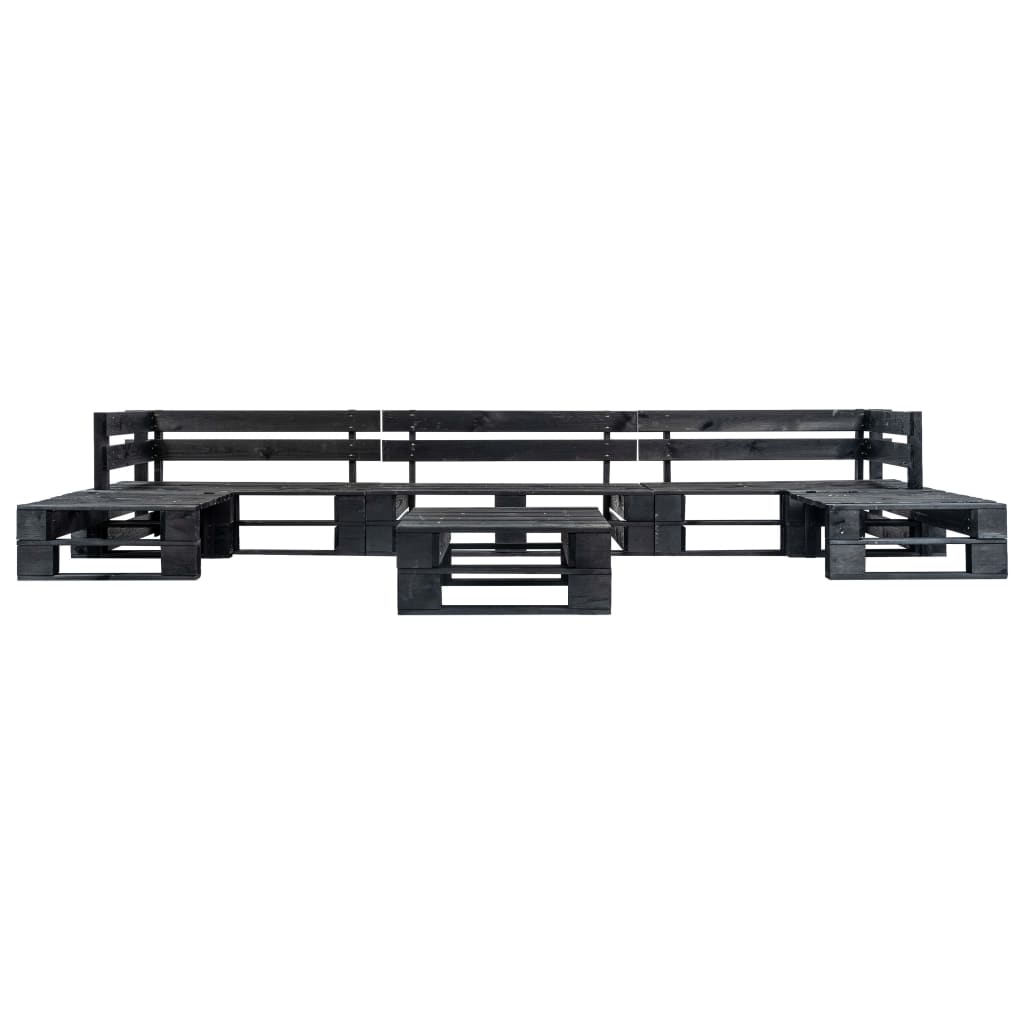 Mobili da giardino mobili da esterno mobili per pallet set 6 pezzi in legno nero 02_0018473