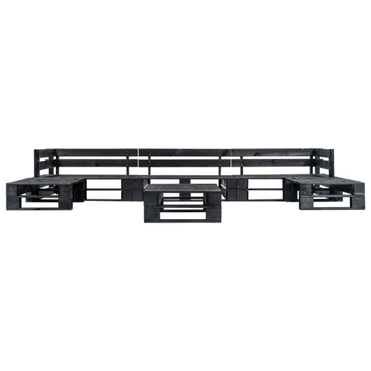 Mobili da giardino mobili da esterno mobili per pallet set 6 pezzi in legno nero 02_0018473