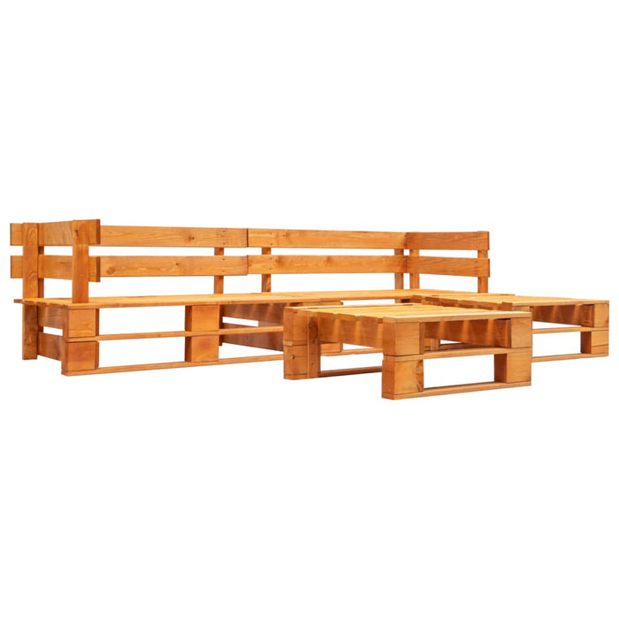 Set Divani da Giardino su Pallet 4 pz Marrone Miele in Legno cod mxl 49911