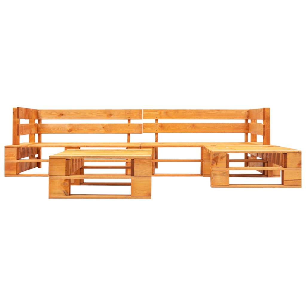 Set Divani da Giardino su Pallet 4 pz Marrone Miele in Legno cod mxl 49911