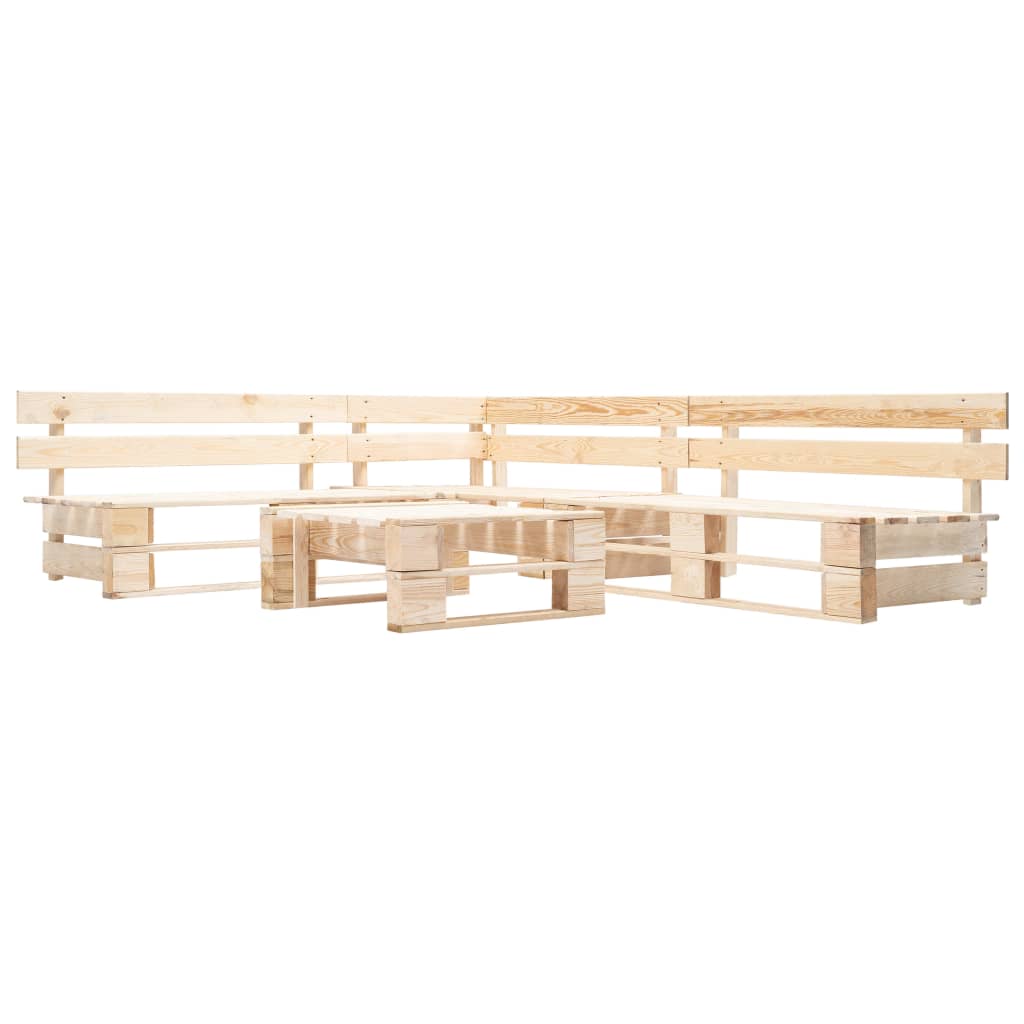 Set Divani da Giardino con Pallet 4 pz Naturale in Legnocod mxl 119264