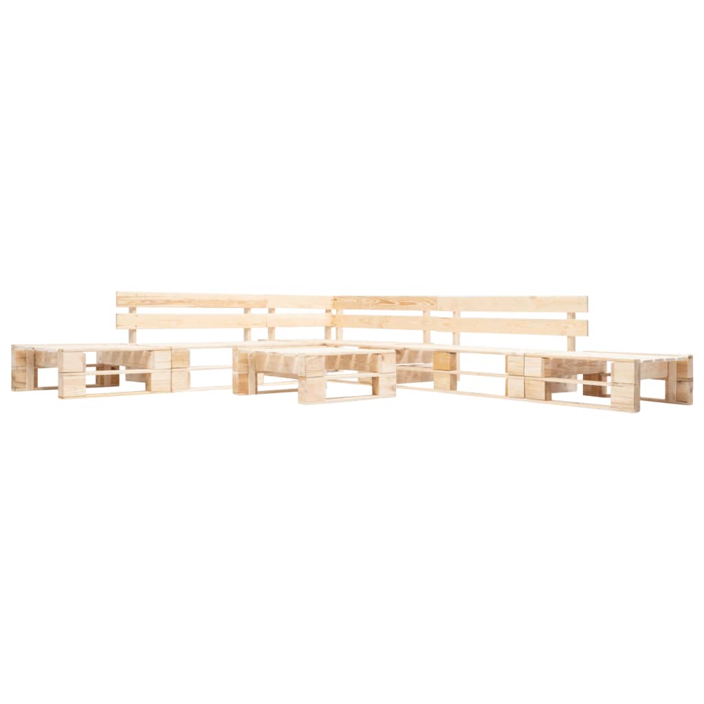 Set Divani da Giardino Pallet 6 pz con Cuscini Rossi in Legno cod mxl 95332