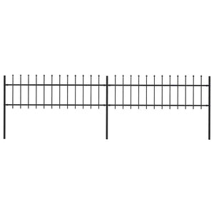 Recinzione Giardino con Punta a Lancia in Acciaio 3,4x0,6m Nera cod mxl 12331