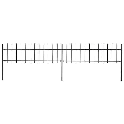 Recinzione Giardino con Punta a Lancia in Acciaio 3,4x0,6m Nera cod mxl 12331