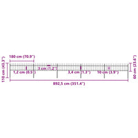 Recinzione da Giardino Punta a Lancia 8,5x0,6 m Acciaio Nera cod mxl 12099