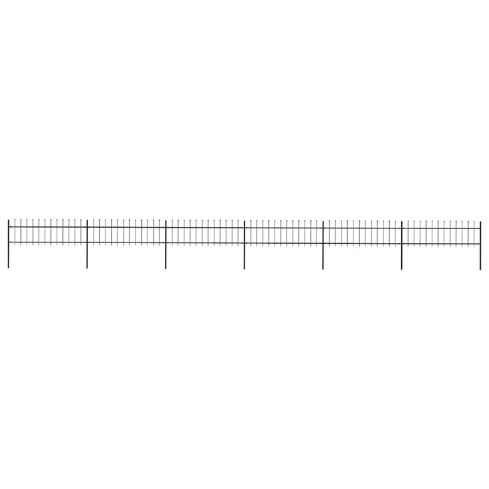 Recinzione da Giardino Punta a Lancia 10,2x0,6 m Acciaio Nera cod mxl 12317