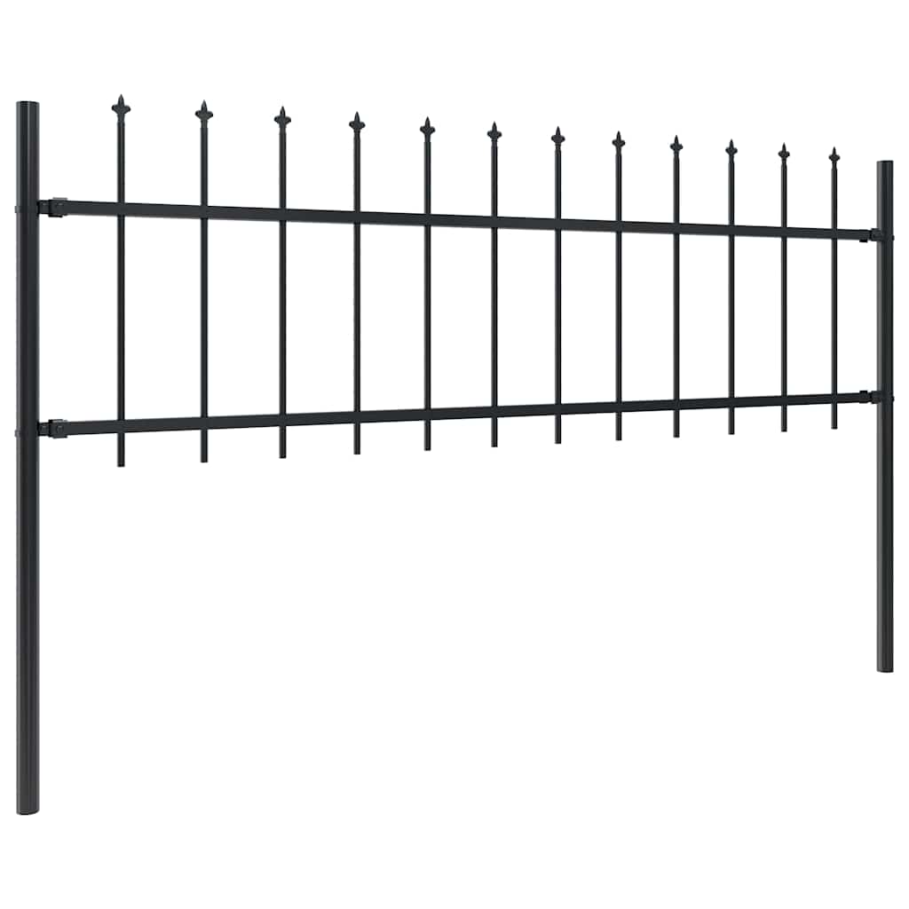 Recinzione da Giardino con Punta a Lancia in Acciaio 1603,5x60 cm Nero 277601