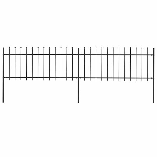 Recinzione Giardino con Punta a Lancia in Acciaio 3,4x0,8 m Nera cod mxl 6574