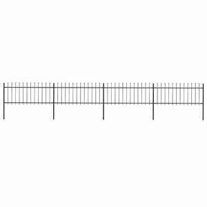 Recinzione da Giardino con Punta a Lancia Acciaio 6,8x0,8m Nera cod mxl 6571