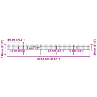 Recinzione da Giardino Punta a Lancia 8,5x0,8 m Acciaio Nera cod mxl 6586
