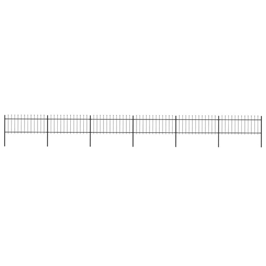 Recinzione Giardino con Punta a Lancia Acciaio 10,2x0,8m Nera cod mxl 6581