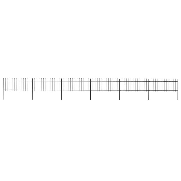 Recinzione Giardino con Punta a Lancia Acciaio 10,2x0,8m Nera cod mxl 6581