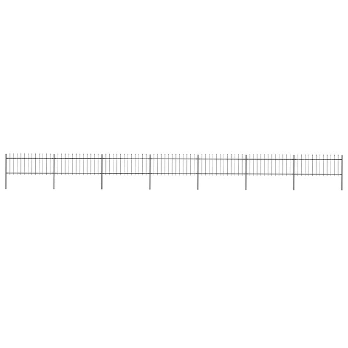 Recinzione Giardino con Punta a Lancia Acciaio 11,9x0,8 m Nera cod mxl 5524