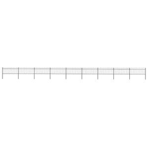 Recinzione Giardino con Punta a Lancia Acciaio 15,3x0,8m Nera cod mxl 6588