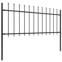 Recinzione da Giardino con Punta a Lancia in Acciaio 1603,5x80 cm Nero 277610