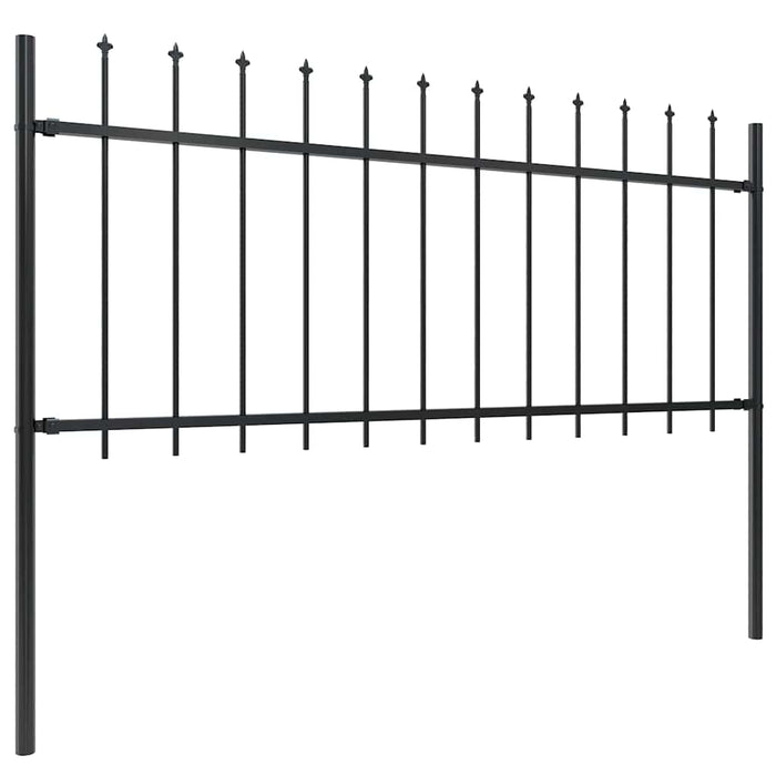 Recinzione da Giardino con Punta a Lancia in Acciaio 1781,5x80 cm Nero 277611