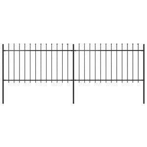 Recinzione Giardino con Punta a Lancia in Acciaio 3,4x1 m Nera cod mxl 25404
