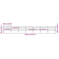 Recinzione da Giardino Punta a Lancia 11,9x1 m Acciaio Nera cod mxl 24127