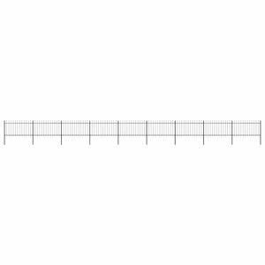Recinzione da Giardino con Punta a Lancia 15,3x1 m Acciaio Nera cod mxl 24134