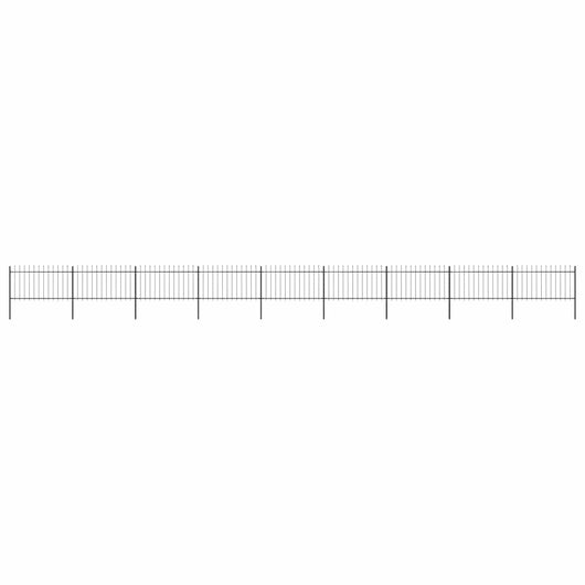 Recinzione da Giardino con Punta a Lancia 15,3x1 m Acciaio Nera cod mxl 24134