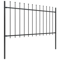 Recinzione da Giardino con Punta a Lancia in Acciaio 1603,5x100 cm Nero 277619