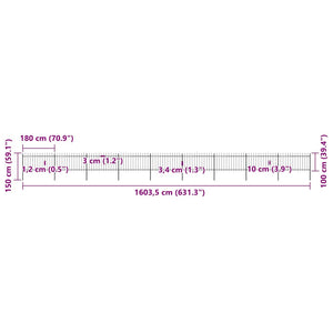 Recinzione da Giardino con Punta a Lancia 15,3x1 m Acciaio Nera cod mxl 24134