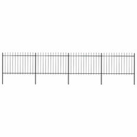 Recinzione da Giardino con Punta a Lancia Acciaio 6,8x1,2m Nera