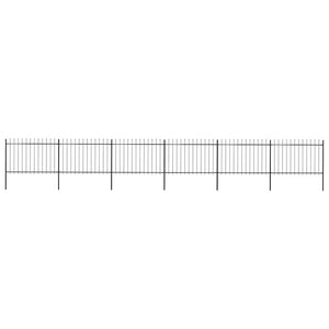 Recinzione da Giardino Punta a Lancia in Acciaio 10,2x1,2m Nera