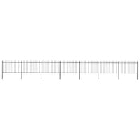 Recinzione Giardino Punta a Lancia in Acciaio 11,9x1,2 m Nera