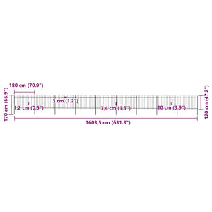 Recinzione da Giardino Punta a Lancia in Acciaio 15,3x1,2m Nera