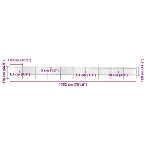 Recinzione da Giardino con Punta a Lancia Acciaio 17x1,2m Nera
