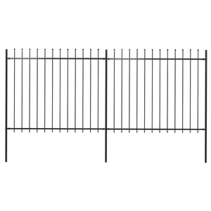 Recinzione Giardino con Punta a Lancia in Acciaio 3,4x1,5 m Nera cod mxl 9362