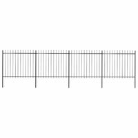 Recinzione Giardino con Punta a Lancia in Acciaio 6,8x1,5m Nera cod mxl 7259