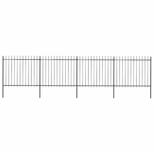 Recinzione Giardino con Punta a Lancia in Acciaio 6,8x1,5m Nera cod mxl 7259