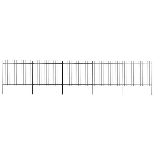 Recinzione Giardino con Punta a Lancia in Acciaio 8,5x1,5 m Nera cod mxl 9361