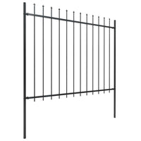 Recinzione da Giardino con Punta a Lancia in Acciaio 1248x150 cm Nero 277635