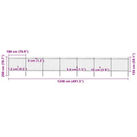 Recinzione Giardino con Punta a Lancia Acciaio 11,9x1,5m Nera cod mxl 20720