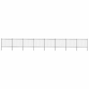 Recinzione da Giardino Punta a Lancia Acciaio 13,6x1,5m Nera cod mxl 7250