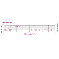 Recinzione da Giardino Punta a Lancia Acciaio 13,6x1,5m Nera cod mxl 7250