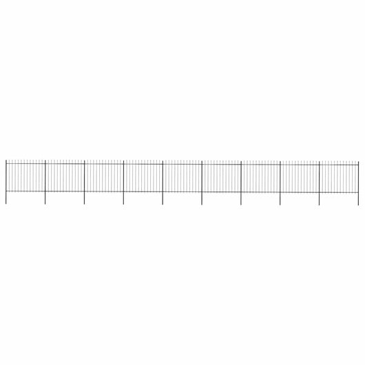 Recinzione Giardino Punta a Lancia in Acciaio 15,3x1,5m Nera cod mxl 9370