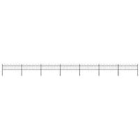 Recinzione da Giardino Punta Tonda in Acciaio 11,9x0,6 m Nera