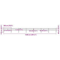 Recinzione da Giardino Punta Tonda in Acciaio 11,9x0,6 m Nera
