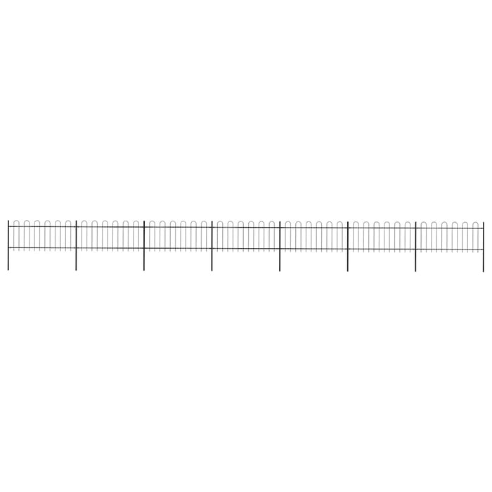Recinzione Giardino con Punta a Lancia Acciaio 11,9x0,8 m Nera cod mxl 20830